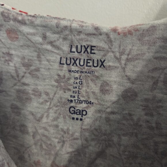 Grey and Maroon Gap Tank-Floral Pattern Flowy - Picture 2 of 4